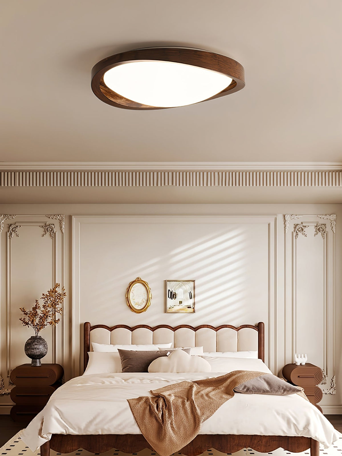 Walnut Curved Edge Ceiling Light