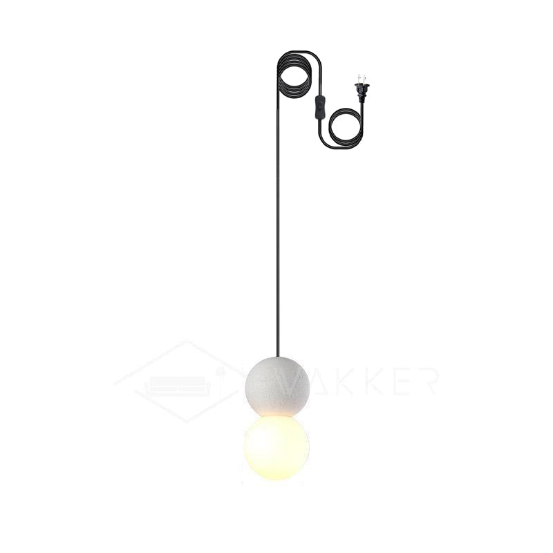 Origo Pendant Swag Lamp ? 4.7″ x H 9.8″ / Dia 12cm x H 25cm / Grey & White / US Plug Pendant light