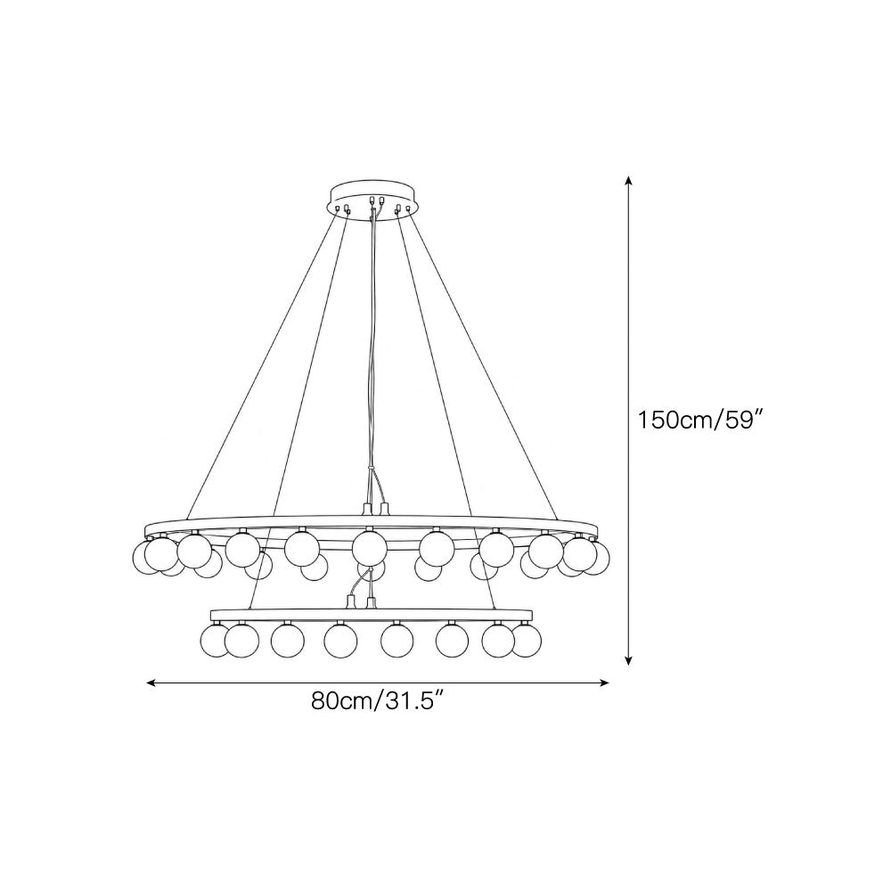 Orlienne Double Ring Alabaster Chandelier