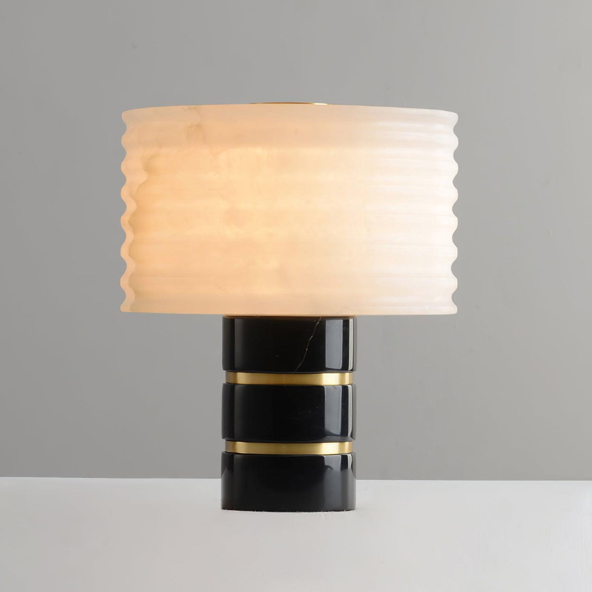 Outela Table Lamp Model A ? 10.2″ x H 12.6″ / Dia 26cm x H 32cm / Black + White / US plug Table lamp