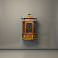Pair of English Edwardian Inlaid Mahogany Hanging Display Cabinets