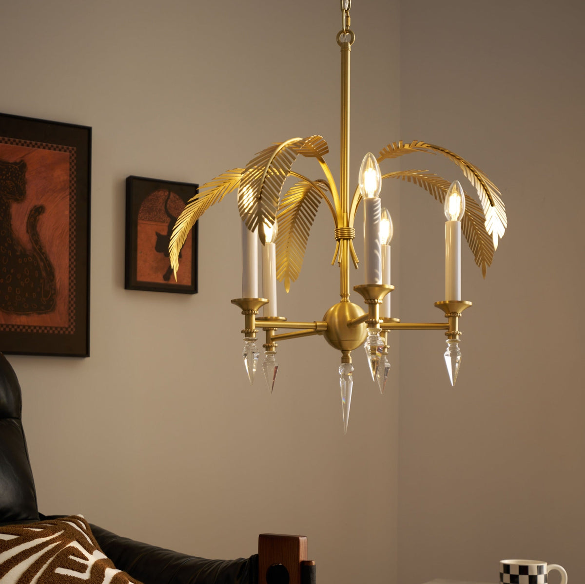 Palm Frond Chandelier