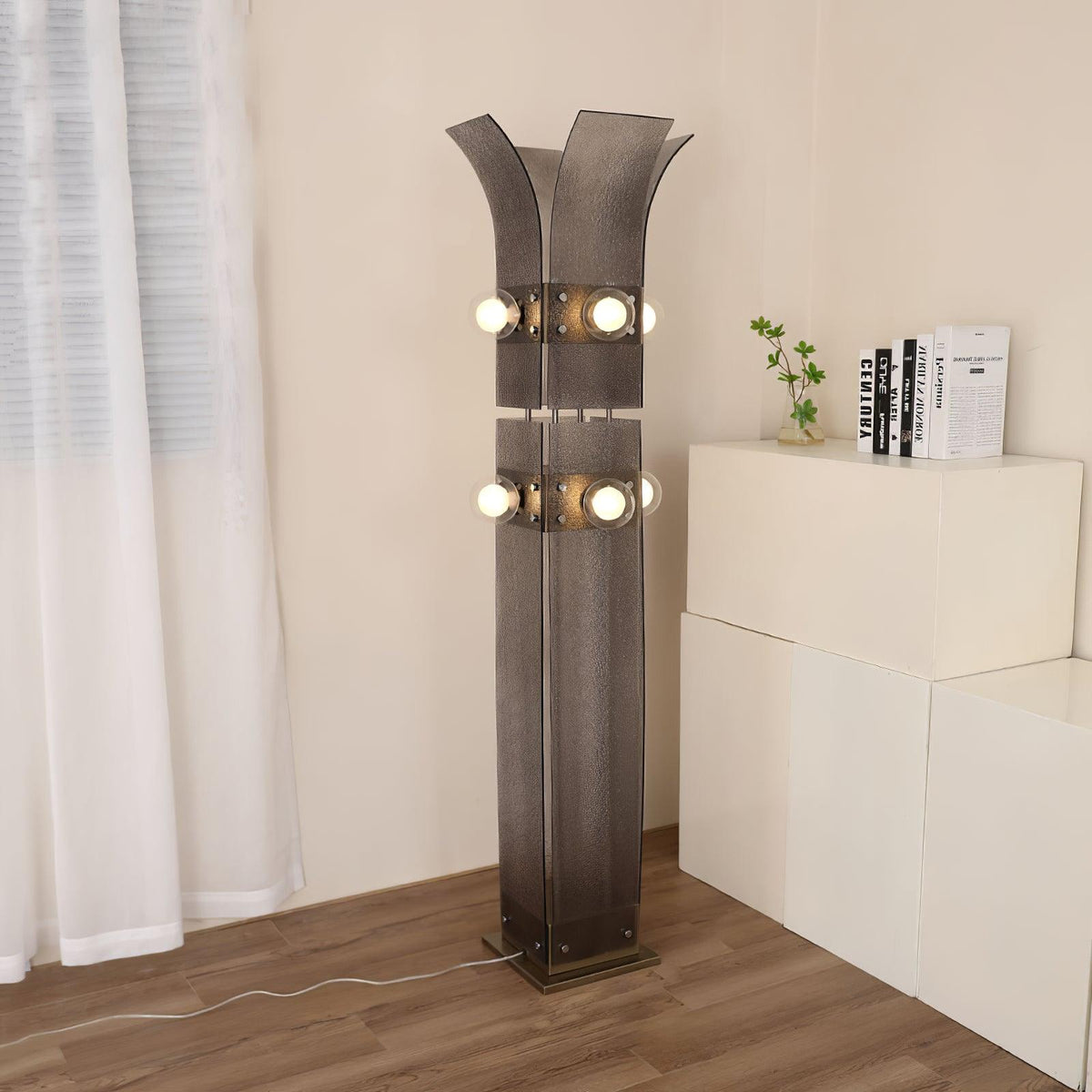 Palm Tree Floor Lamp ∅ 17.7″ x H 66.9″ / Dia 45cm x H 170cm / Smoke Gray / US Plug Floor lamp