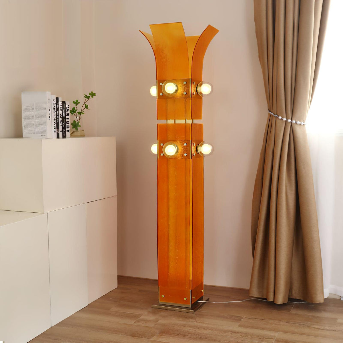 Palm Tree Floor Lamp ∅ 17.7″ x H 66.9″ / Dia 45cm x H 170cm / Orange / US Plug Floor lamp