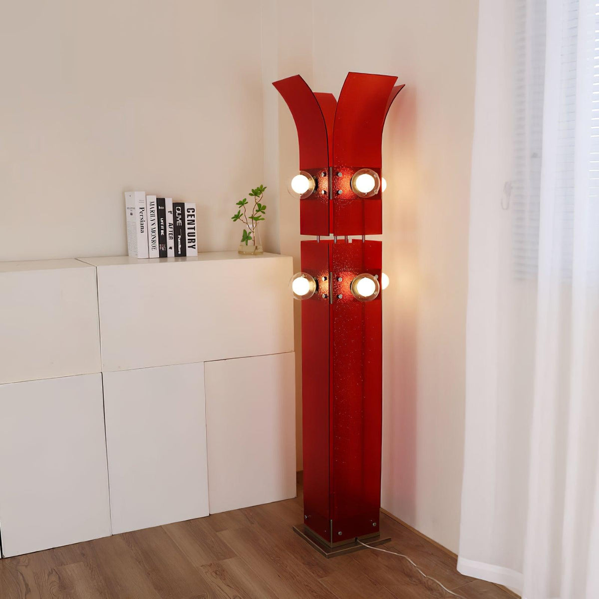 Palm Tree Floor Lamp ∅ 17.7″ x H 66.9″ / Dia 45cm x H 170cm / Red / US Plug Floor lamp