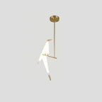 Paper Crane Bird LED Chandelier 1head A ? 8.7″ x H 34.6″ / Dia 22cm x H 88cm (Power:~8W) / Gold & White / Warm Light