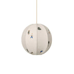 Park Embroidered Textile Pendant Lamp ? 13.8″ x H 13.8″ / Dia 35cm x H 35cm / White Pendant light