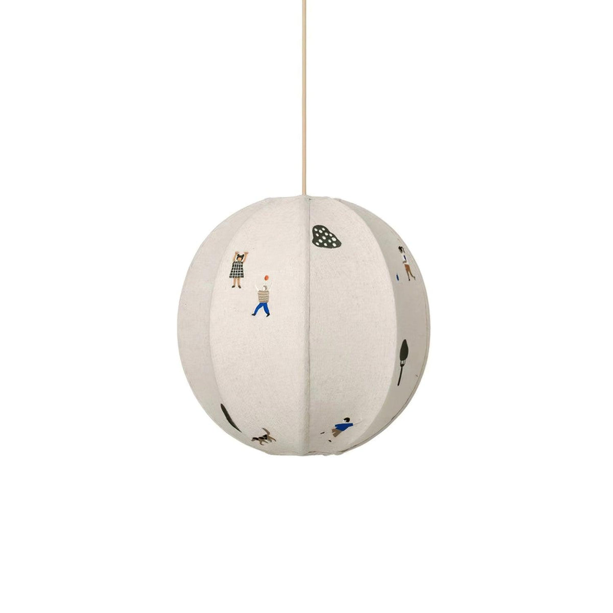 Park Embroidered Textile Pendant Lamp ? 13.8″ x H 13.8″ / Dia 35cm x H 35cm / White Pendant light