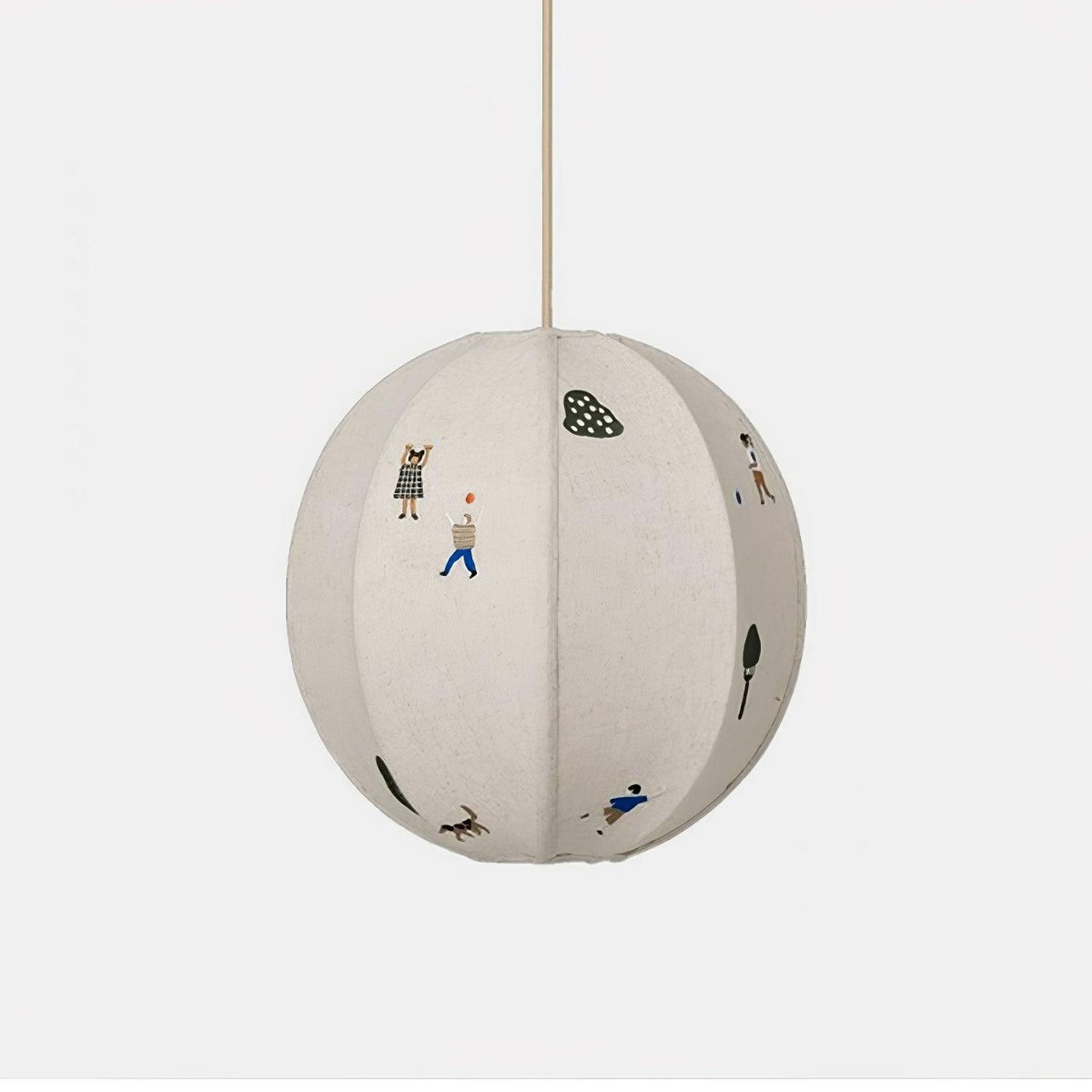 Park Embroidered Textile Pendant Lamp ? 17.7″ x H 17.7″ / Dia 45cm x H 45cm / White Pendant light