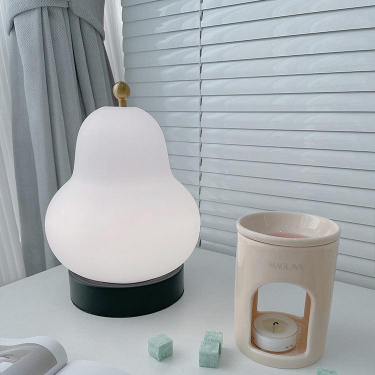 Pear Built-in Battery Table Lamp ∅ 6.6″ x H 8.6″/ Dia 17cm x H 22cm / White / Touch Table lamp