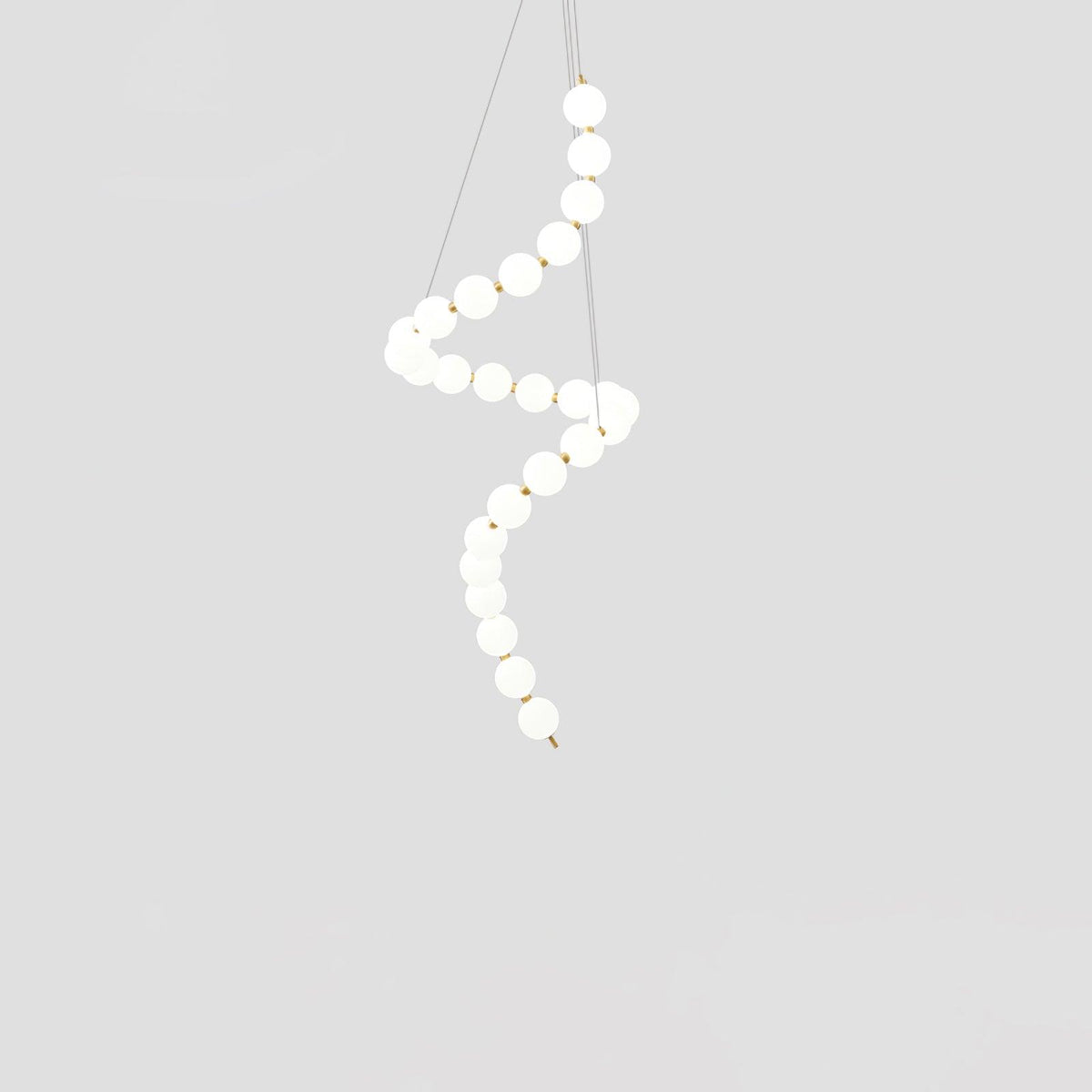 Glass Pearl Necklace Chandelier ? 23.6″ x H 59.1″ / Dia 60cm x H 150m / Brass & White / Warm Light Chandelier