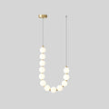 Acrylic Pearl Necklace Chandelier ? 16.9″ x H 25.6″ / Dia 43cm x H 65m / Brass & White / Warm Light Chandelier