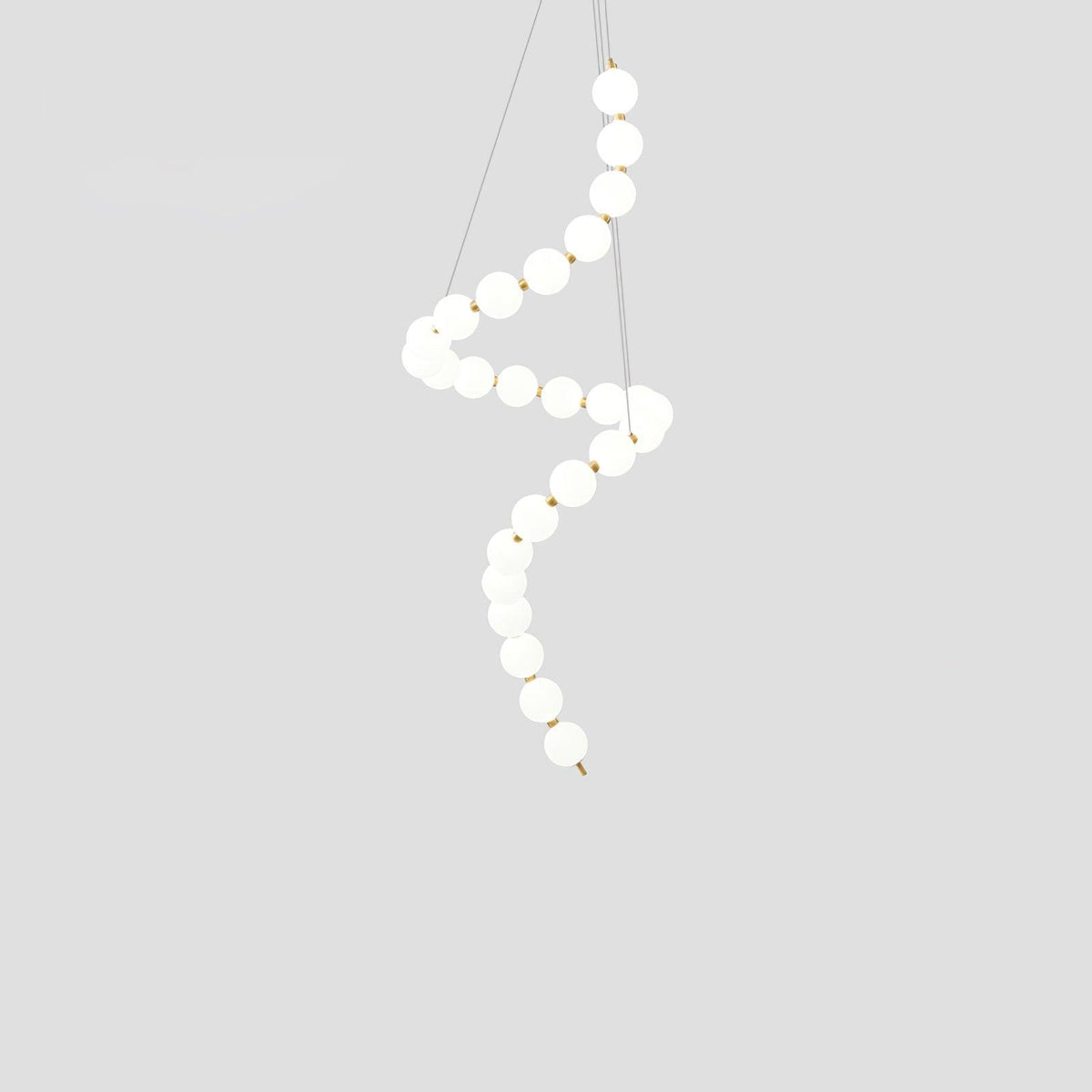 Glass Pearl Necklace Chandelier ? 27.6″ x H 78.7″ / Dia 70cm x H 200m / Brass & White / Warm Light Chandelier