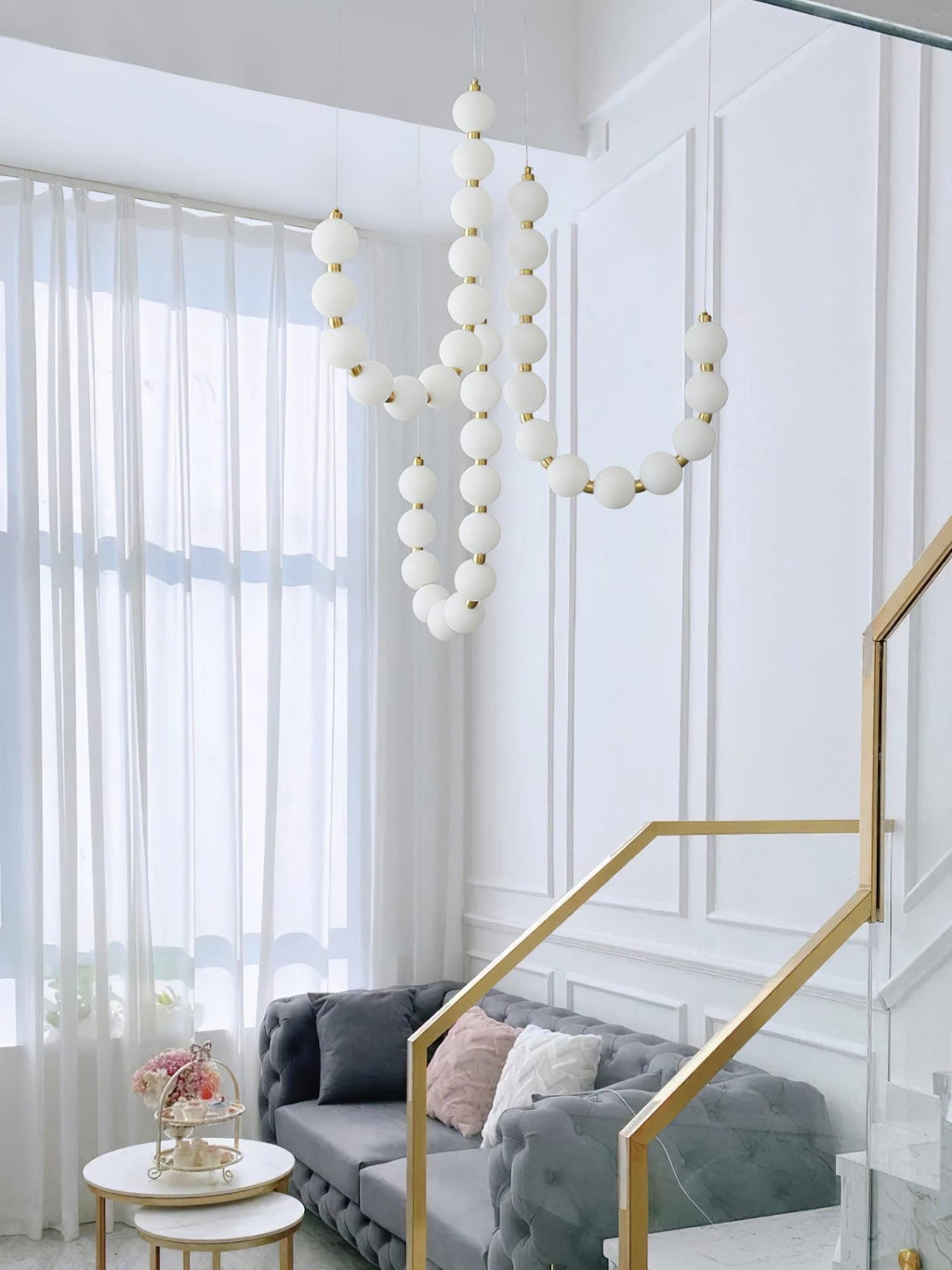 Glass Pearl Necklace Chandelier Chandelier
