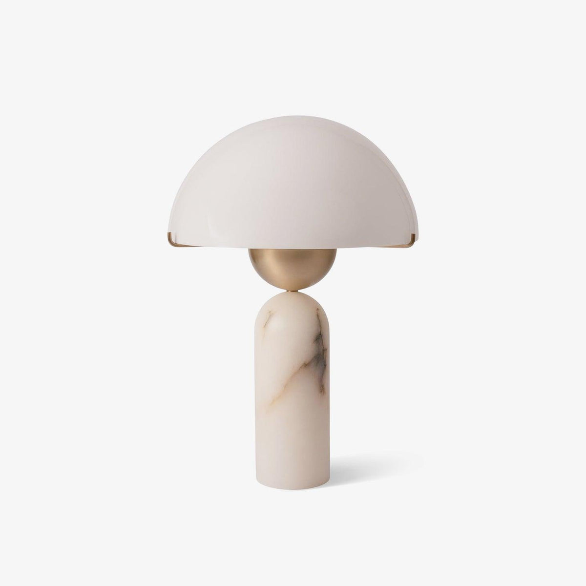 Peono Alabaster Table Lamp ? 11.8″ x H 17.7″ / Dia 30cm x H 45cm / Gold & White / US Plug Table lamp