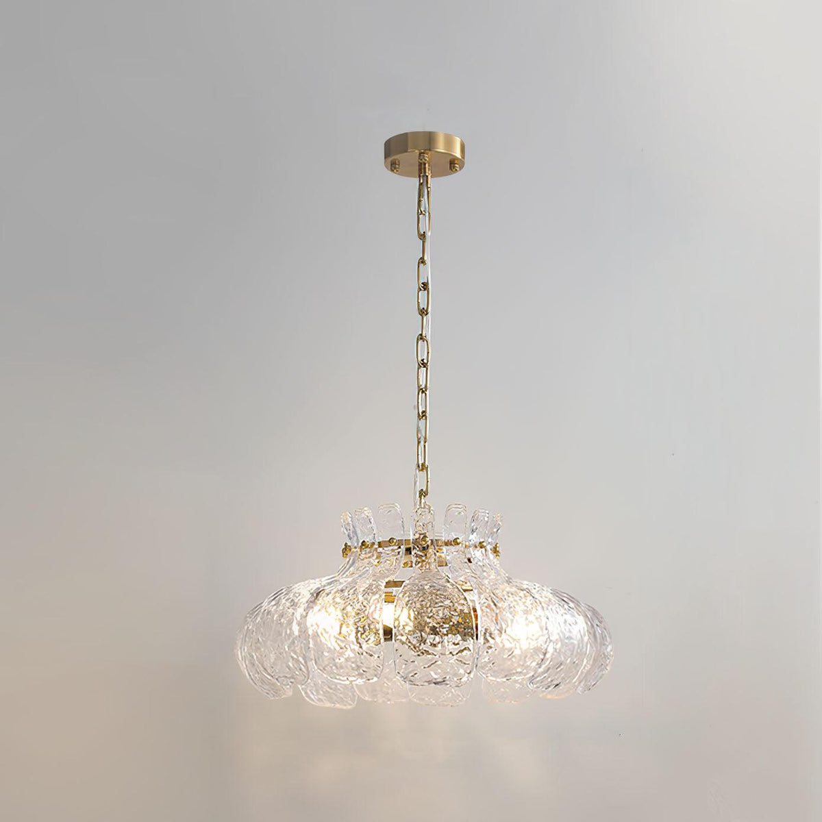 Petal Ice Pendant Light ? 15.7 ″ x H 9.8″ / Dia 40cm x H 25cm / Brass & Clear Pendant light