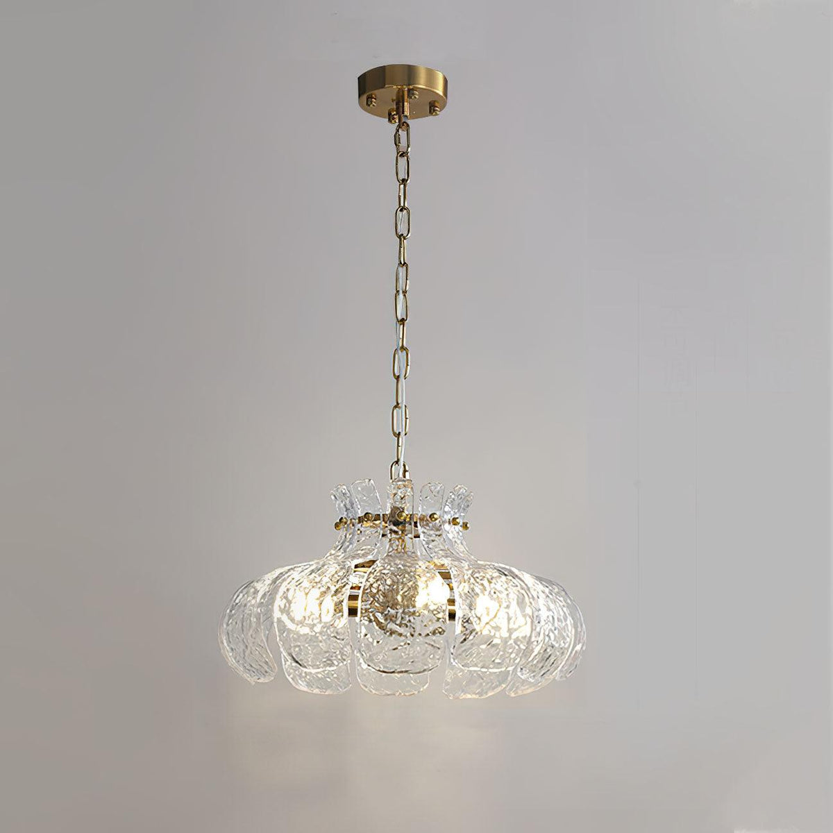 Petal Ice Pendant Light ? 19.7″ x H 9.8″ / Dia 50cm x H 25cm / Brass & Clear Pendant light