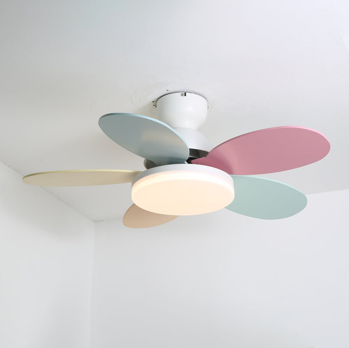Petalo Ceiling Fan Light White & Colourful ? 35.4″ x H 11.0″ / Three-color Changing Light