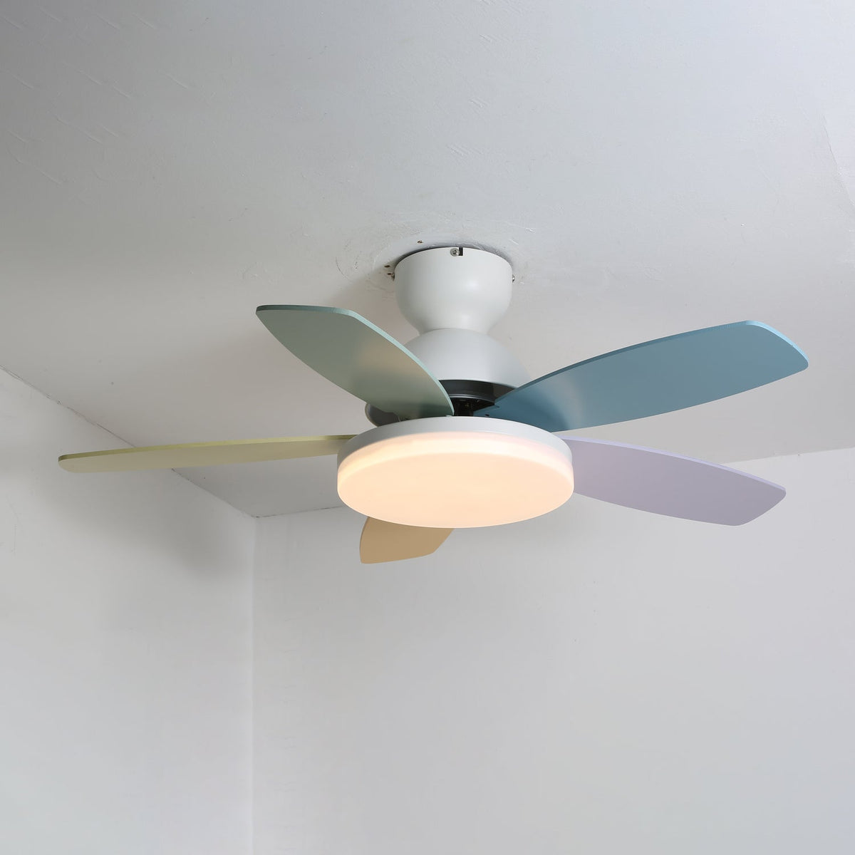 Petalo Ceiling Fan Light White & Colourful ? 39.4″ x H 11.0″ / Three-color Changing Light