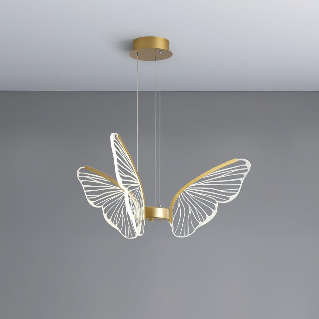 Phalaenopsis Chandelier 3 heads ? 26.7″ x H 11″ / Dia 68cm x H 28cm / Gold & Clear / Three-Color Changing Light