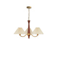 Pleated Chandelier 3 heads ? 27.6″ x H 16.9″ / Dia 70cm x H 43cm / Walnut & Beige & Polished Brass Chandelier
