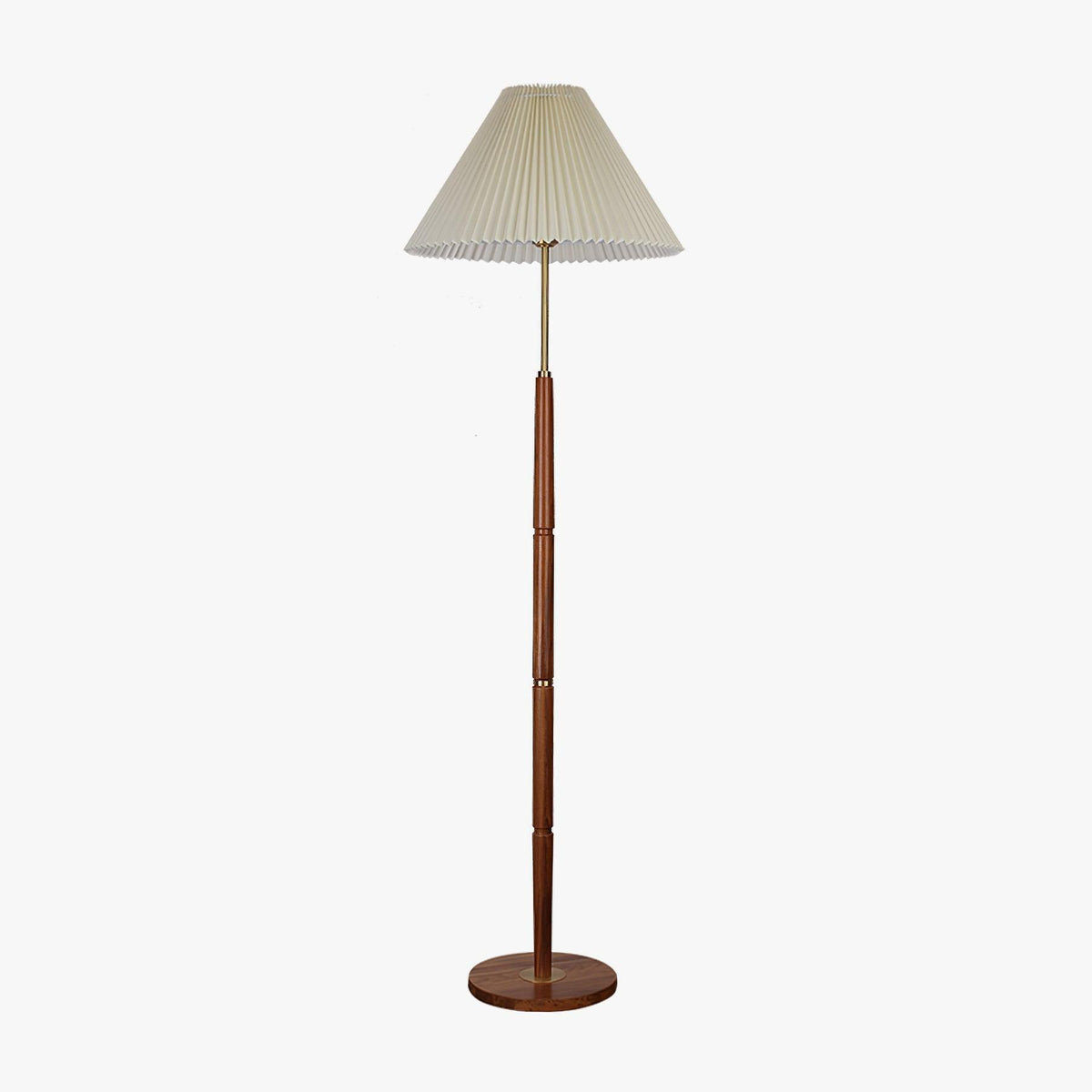 Pleated Floor Lamp ∅ 17.7″ x H 57″ / Dia 45cm x H 145cm / Solid wood + White / US plug Floor lamp