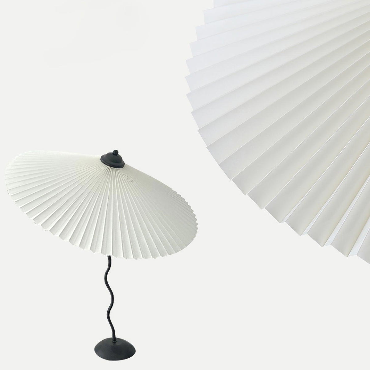 Pleated Hat Table Lamp ∅ 17″ x H 29.5″ / Dia 43cm x H 75cm / White / US Plug Table lamp