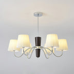 Plisse Chandelier 6 Heads ? 29.9″ x H 10.2″ / Dia 76cm x H 26cm / Walnut Grain & Chrome Chandelier