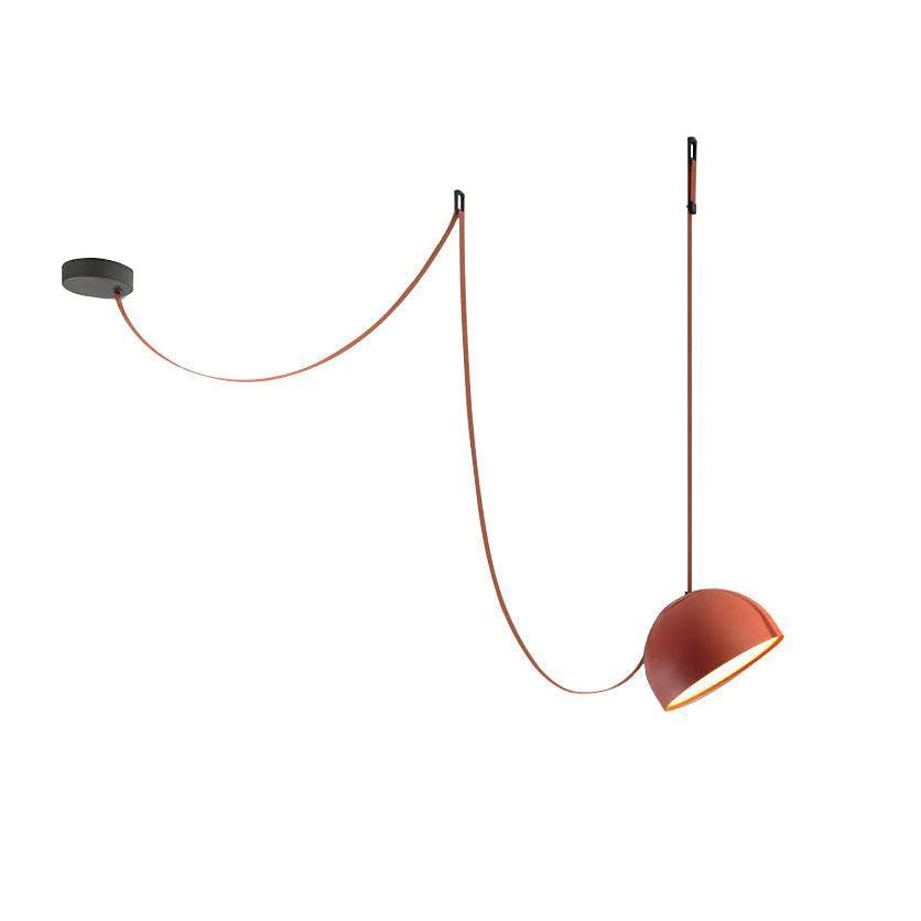 Belts Combination Leather Pendant Light 1 head ? 47.2″ x H 31.5″ / Dia 120cm x H 80cm / Orange / Brown Leather Warm