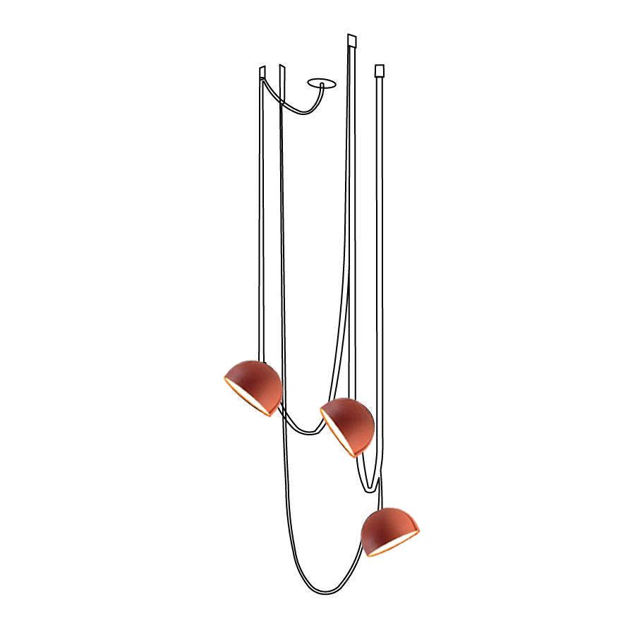 Belts Combination Leather Pendant Light 3 heads ? 31.5″ x H 47.2″ / Dia 80cm x H 120cm / Orange / Brown Leather Warm