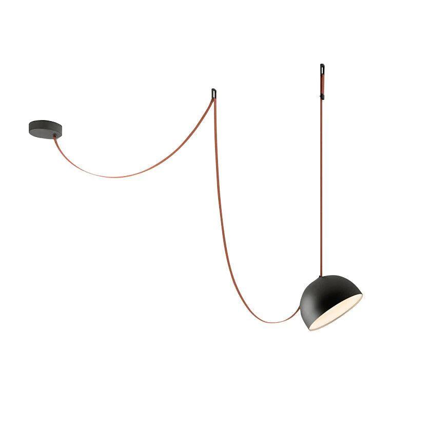 Belts Combination Leather Pendant Light 1 head ? 47.2″ x H 31.5″ / Dia 120cm x H 80cm / Black / Brown Leather Warm