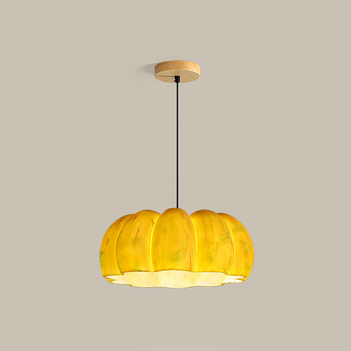 Pumpkin Pendant Light ∅ 13.8″ x H 7.1″ / Dia 35cm x H 18cm / Yellow Pendant light