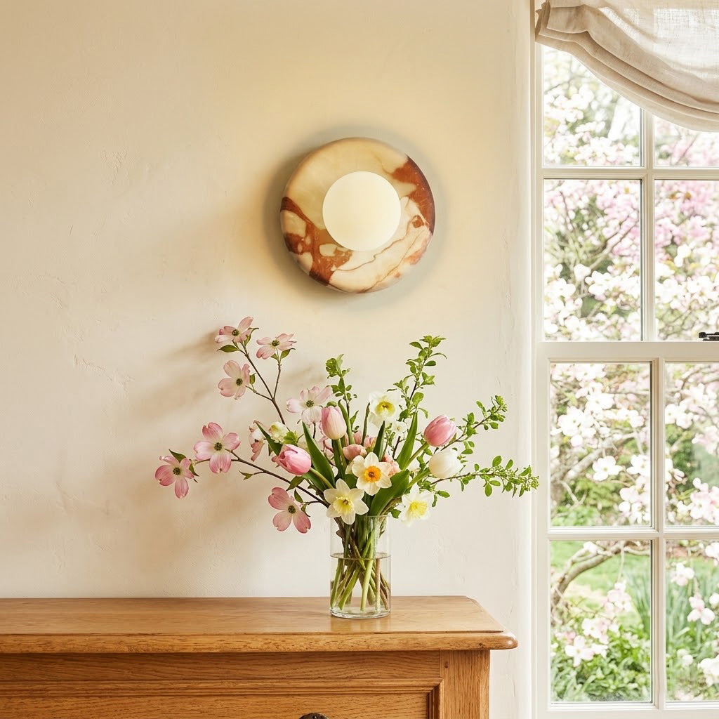 Orli Red Marble Sconce