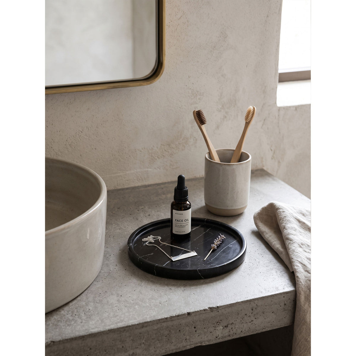 Atoll Stone Round Tray