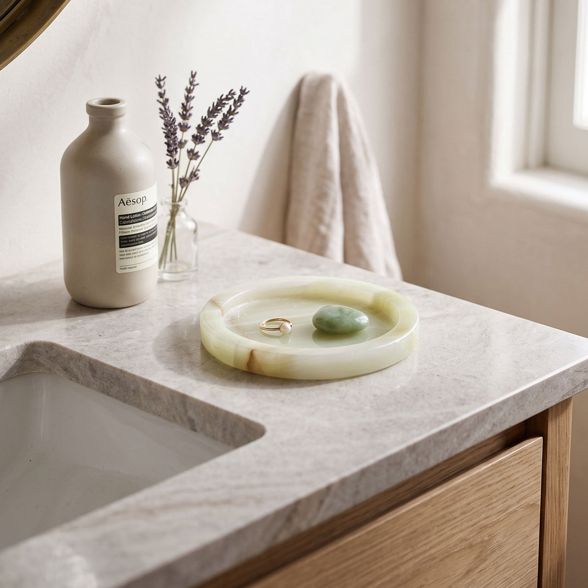 Atoll Stone Round Tray