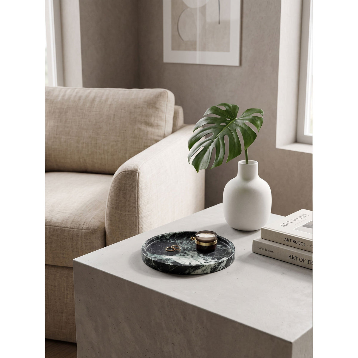 Atoll Stone Round Tray