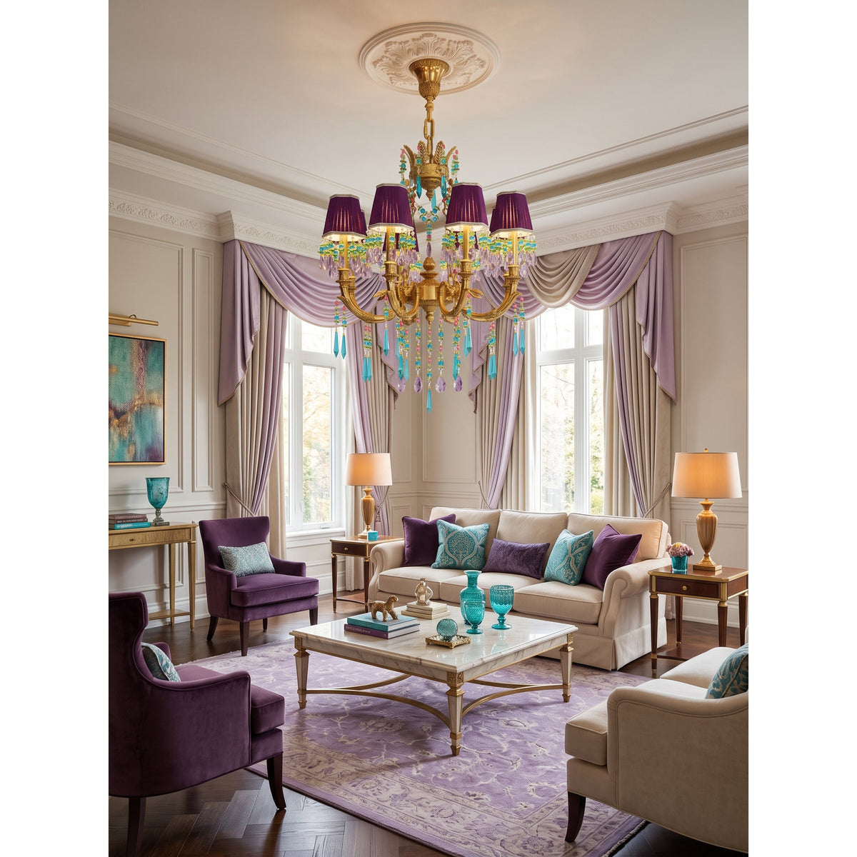 Perky Peacock Chandelier
