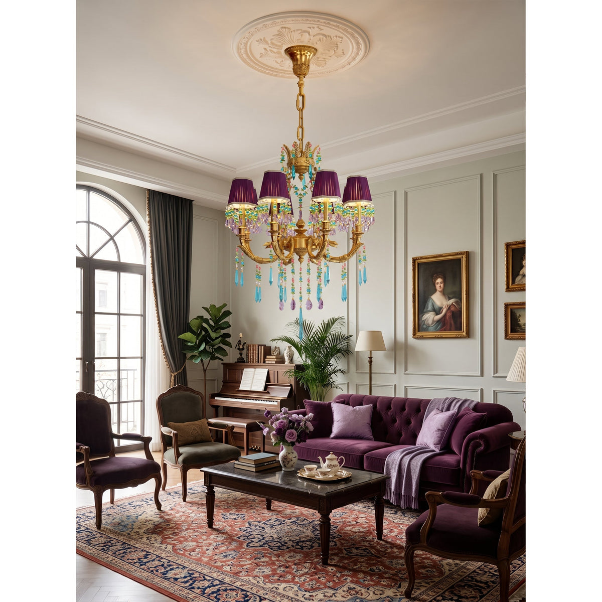 Perky Peacock Chandelier