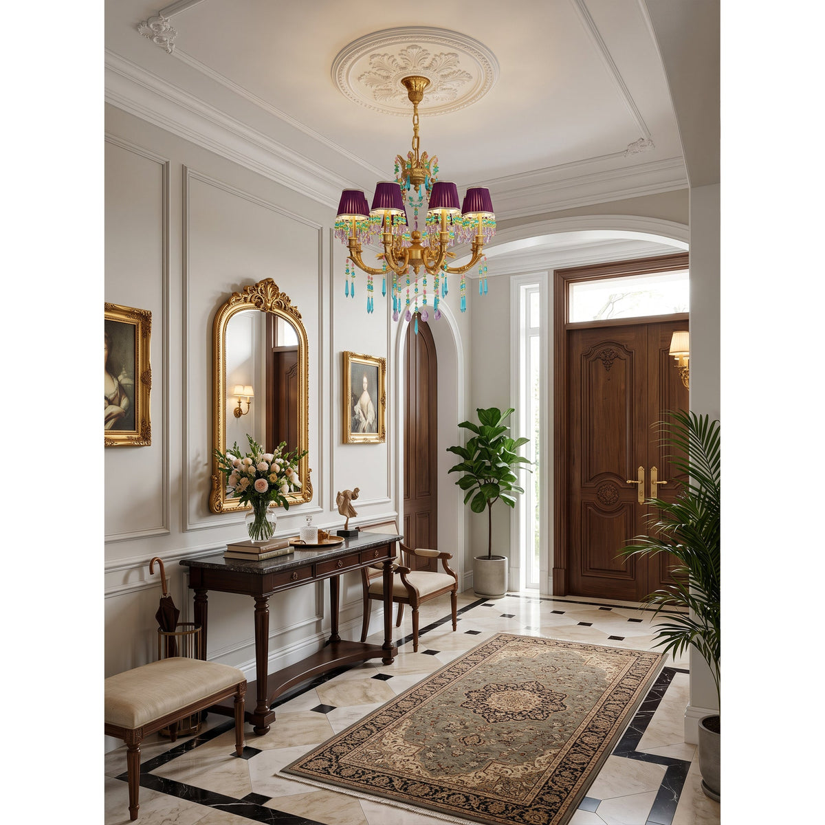 Perky Peacock Chandelier