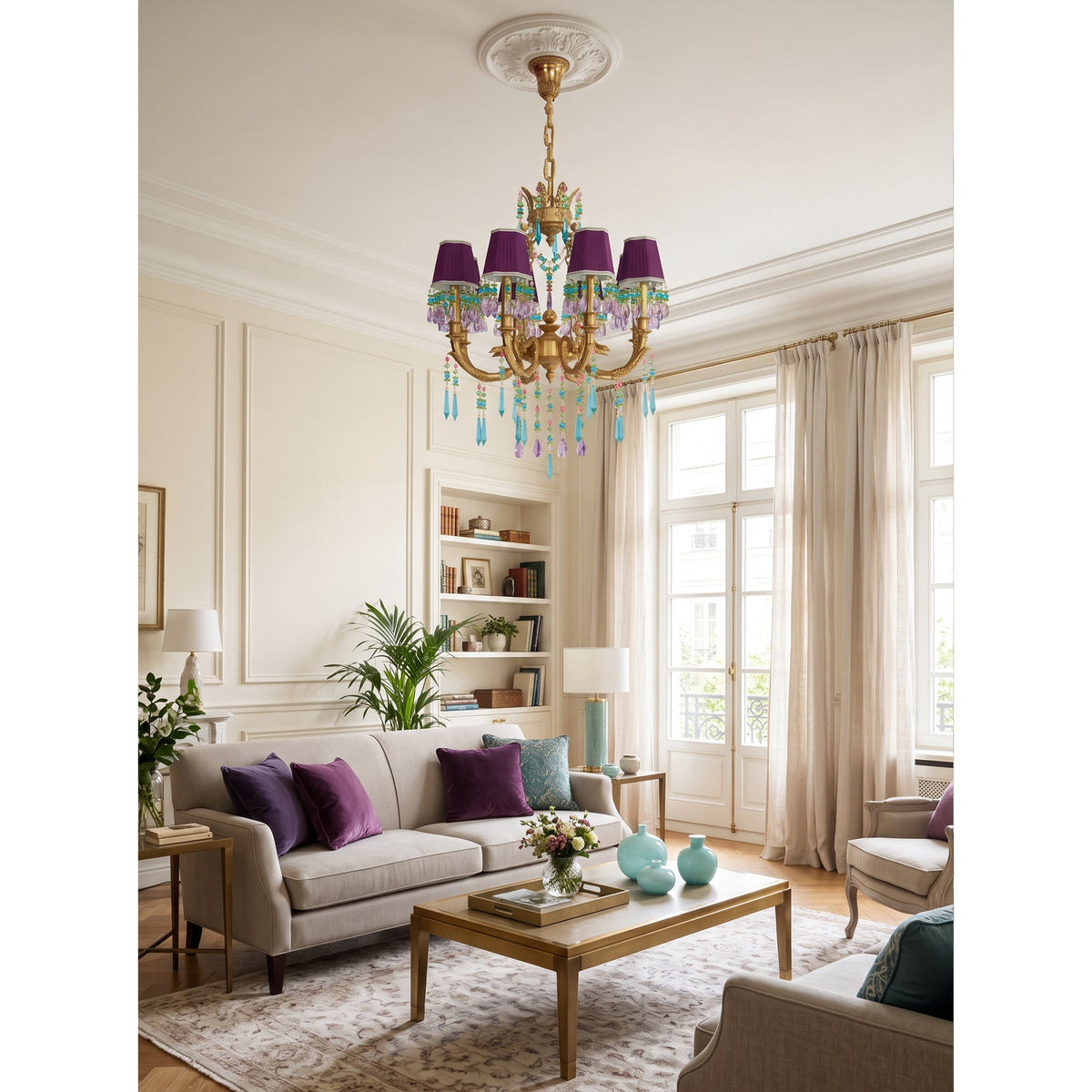 Perky Peacock Chandelier