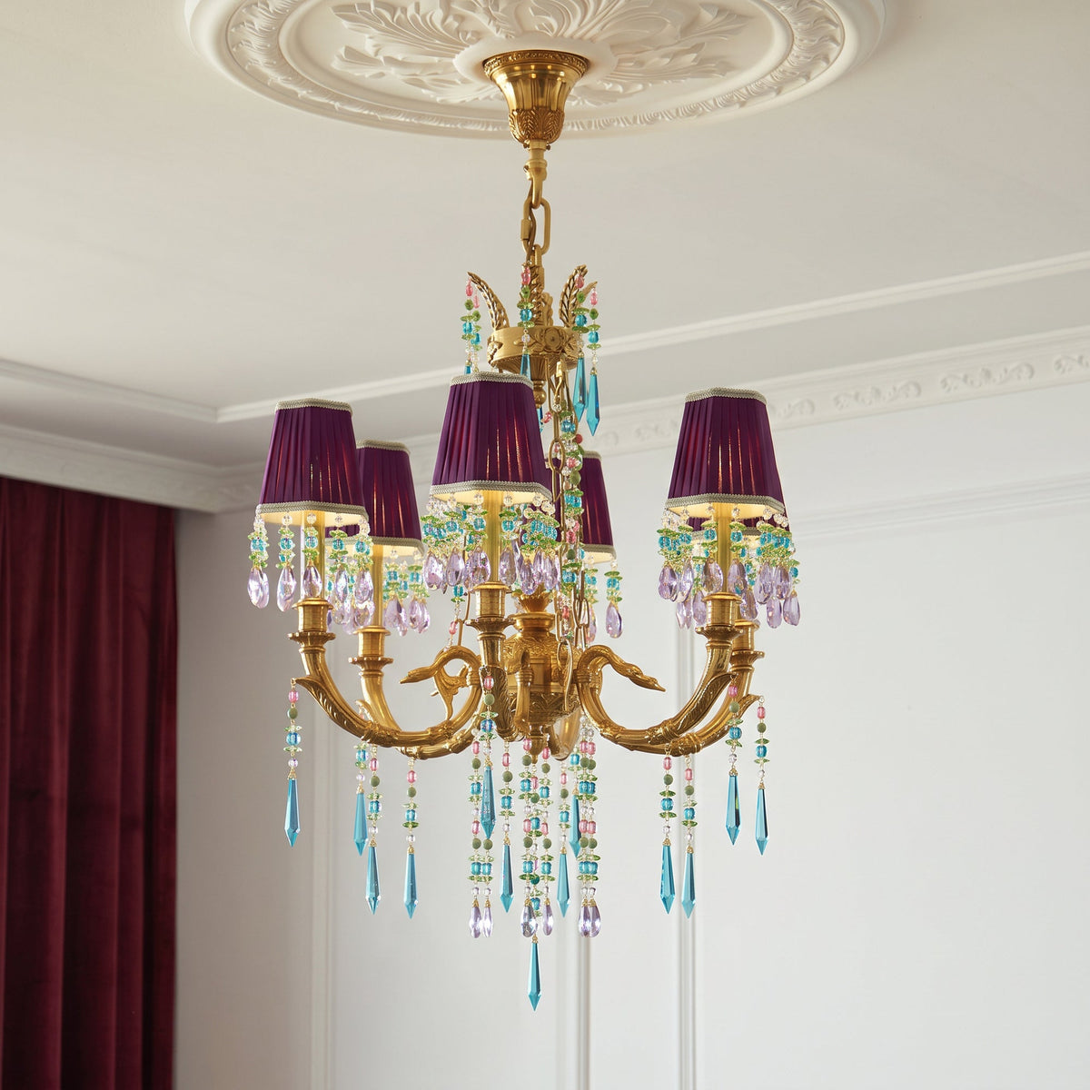 Perky Peacock Chandelier