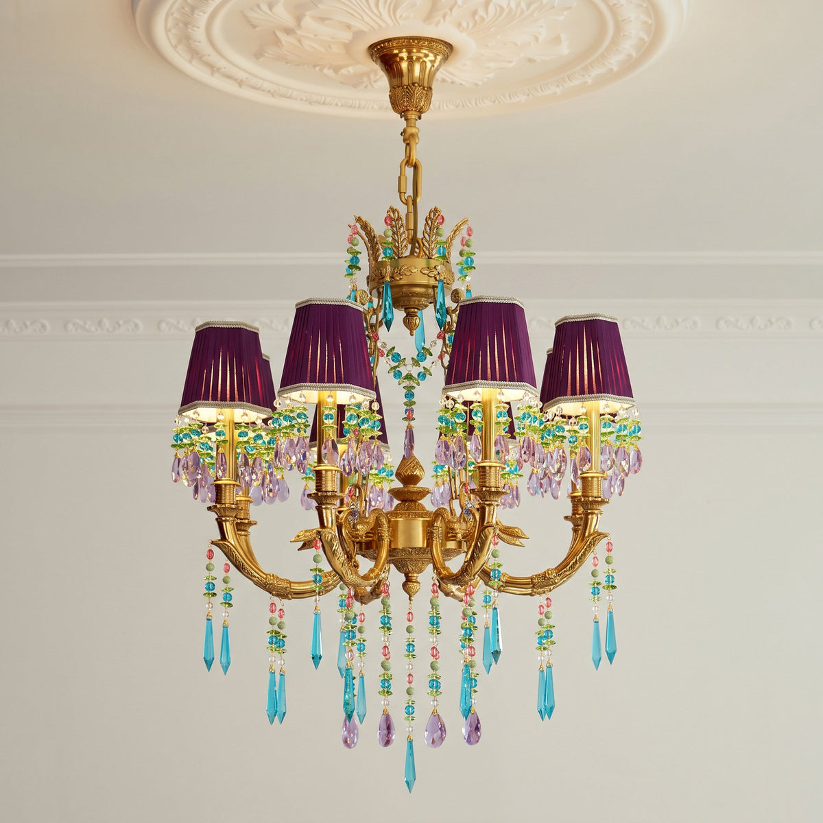Perky Peacock Chandelier