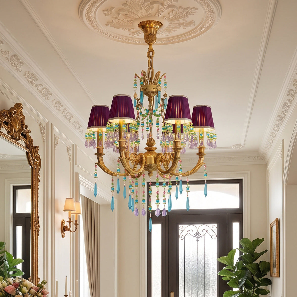Perky Peacock Chandelier