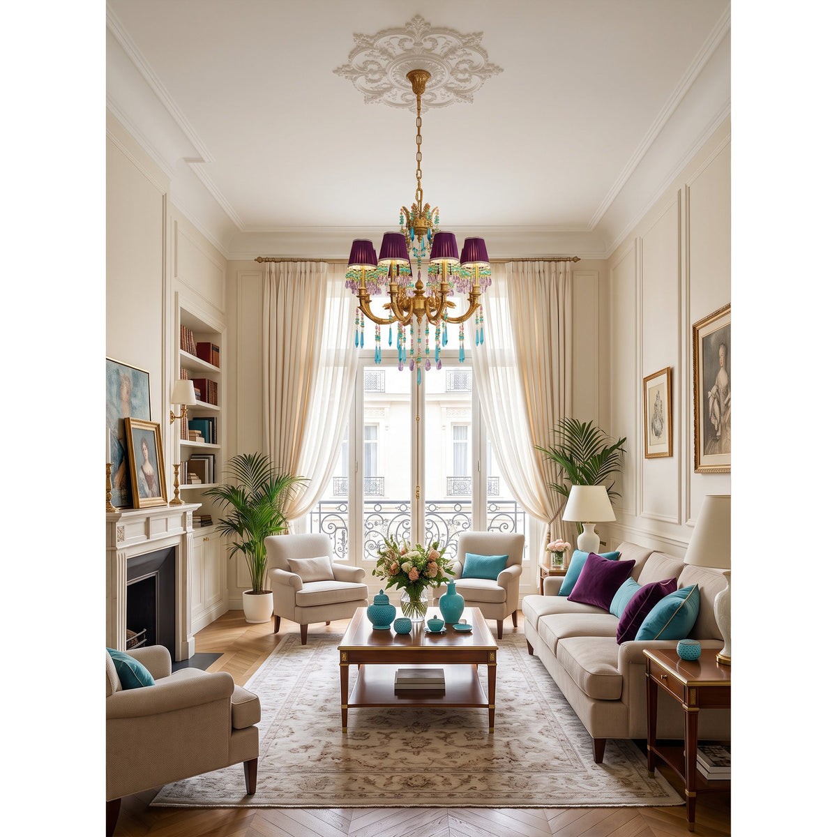 Perky Peacock Chandelier