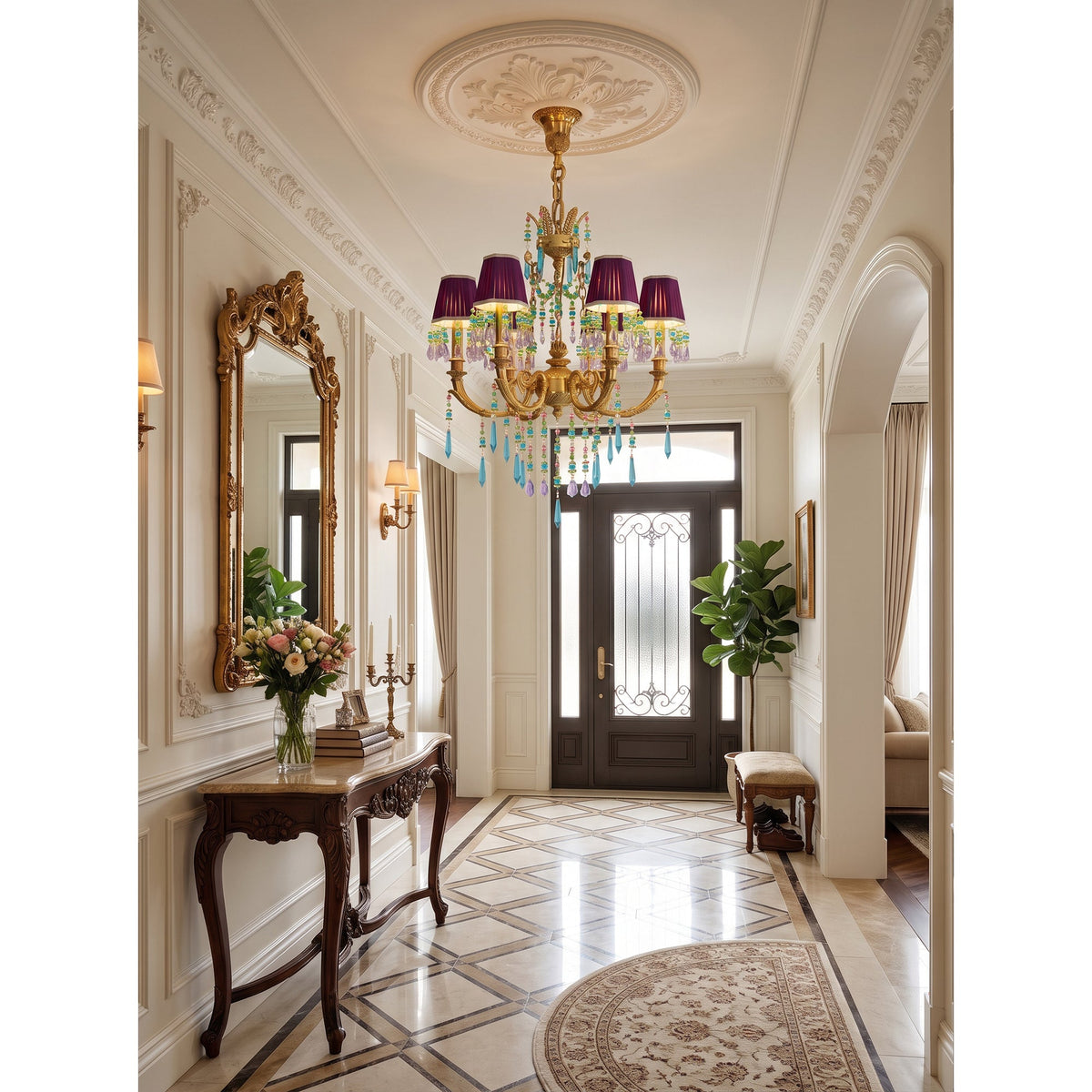 Perky Peacock Chandelier