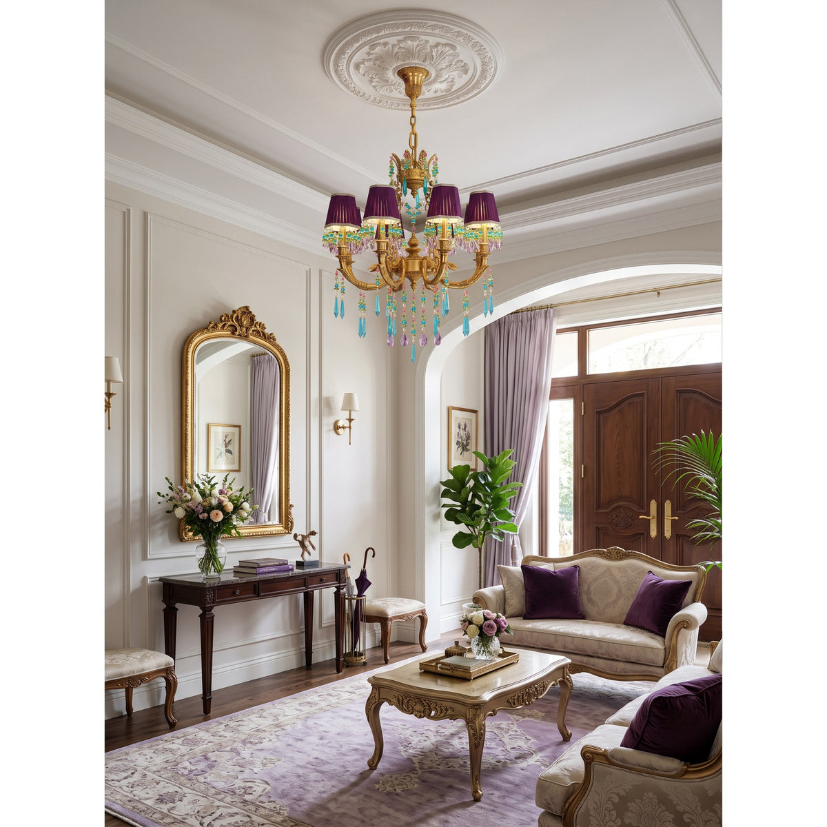 Perky Peacock Chandelier
