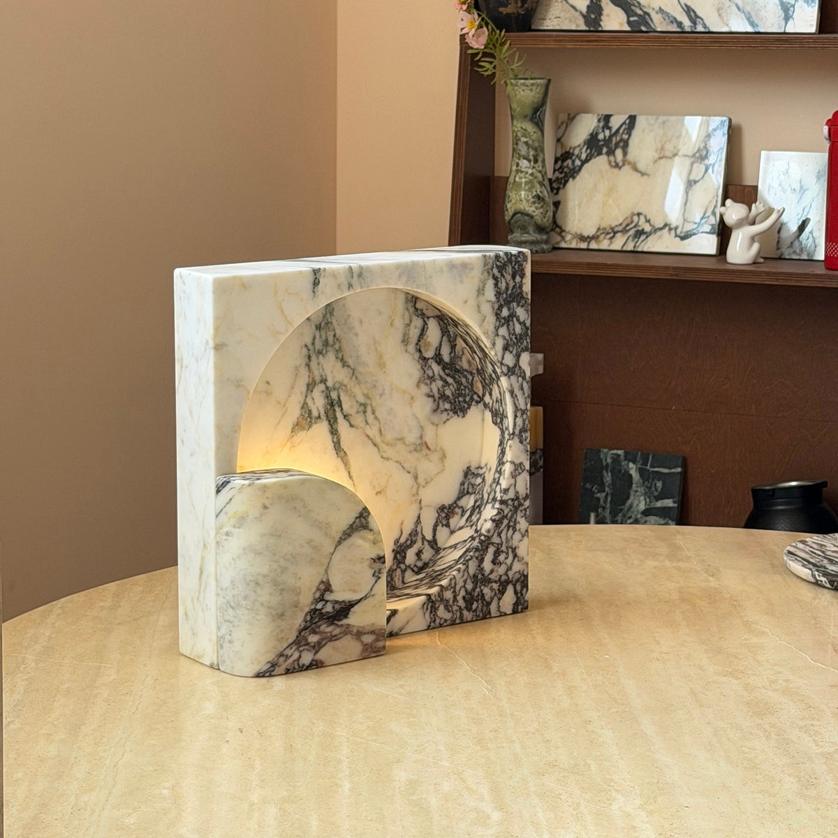 Block Piece Marble Table Lamp