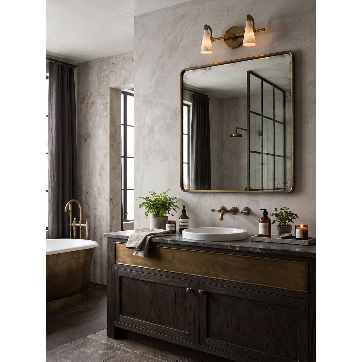 Bradley Vanity Alabaster Wall Sconce