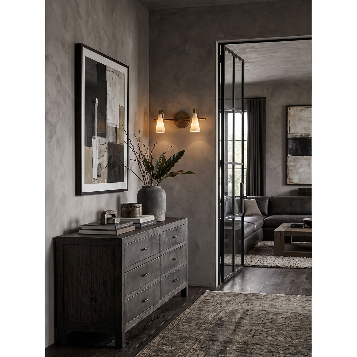 Bradley Vanity Alabaster Wall Sconce