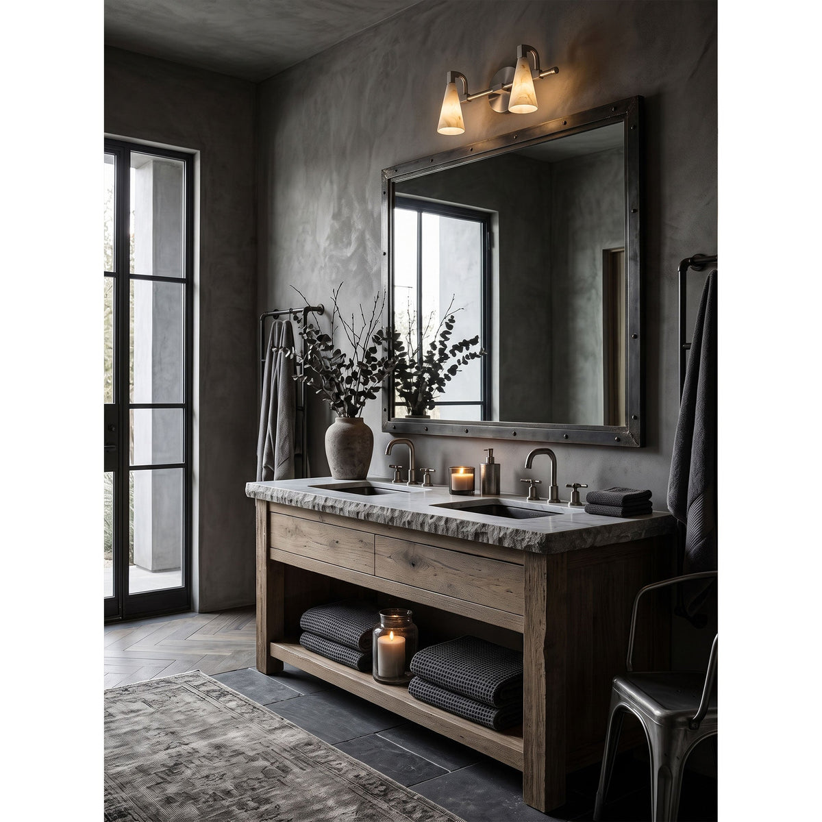 Bradley Vanity Alabaster Wall Sconce